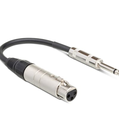 Hosa MIT-176 XLR3F to 1/4 TS Male Impedance Transformer Patch Cable 6 Inch
