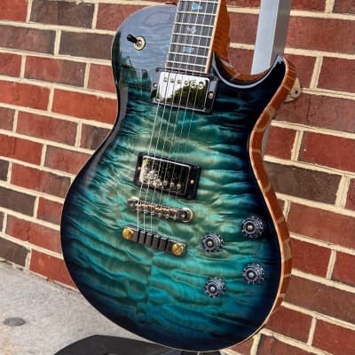 PRS Private Stock McCarty 594 Singlecut, Sub Zero Glow Smoked Burst, Quilted Maple Top, Figured Mahogany Body, Figured Mahogany Neck, Smoked Black/Gold Hardware image 4