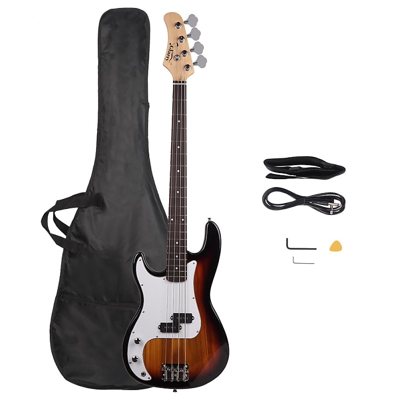 Glarry Precision Style  Left Handed Electric Bass Guitar W/ Gig bag and Extras Sunset 2021 image 1