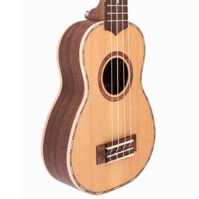 Lanikai CDST-S Solid Cedar Top Soprano Ukulele Natural w/ Gig Bag image 3