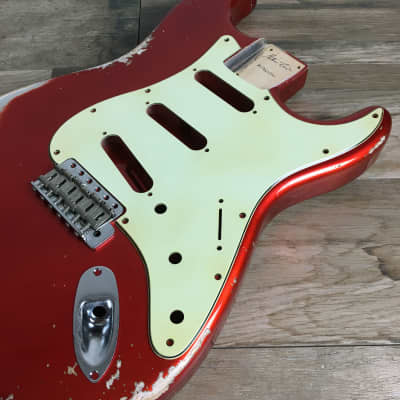 Made to Order - FRANCHIN Mercury pickguard Relic Aged, Vintage White/ Black/ Mint Green/ Tortoise Red, SSS/HSS, guitar scratchplate S-type Made in Italy image 9