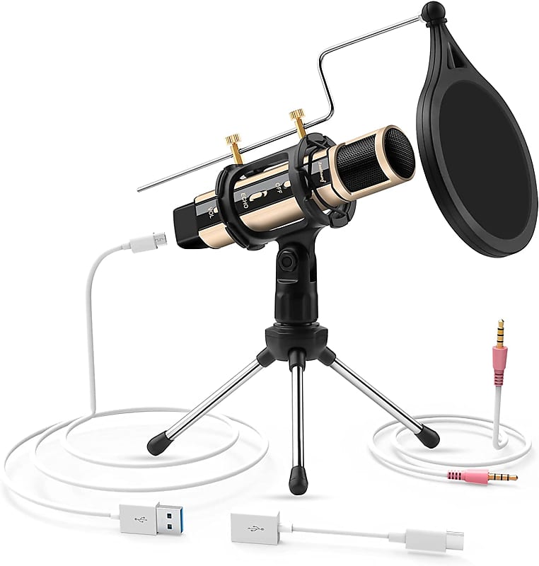 ZealSound USB Microphone Condenser Recording Kit, Ex-Display (RRP £39.99)  Rose Gold
