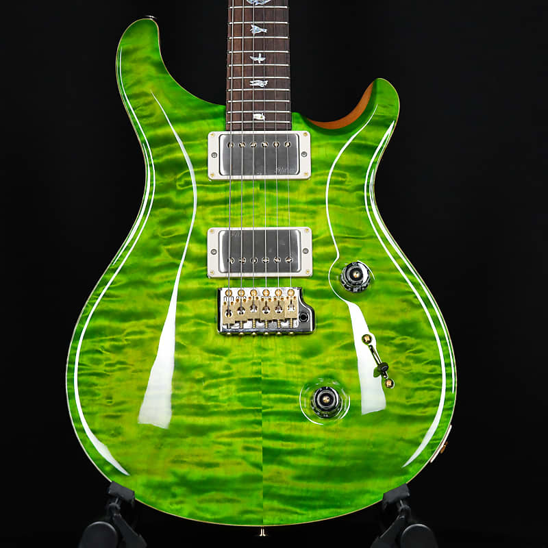 PRS Wood Library Custom 24 Fatback Quilt Maple 10 Top Stained Flame Maple Neck Brazilian Rosewood Eriza Verde 2023 (0359120 ) image 1