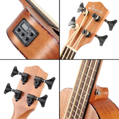 30 Inch Acoustic Electric Bass Ukulele (Mahogany Body) + Gig Bag image 7