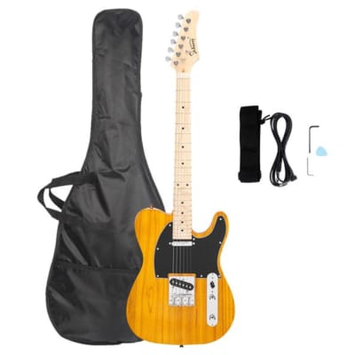 Glarry GTL Maple Fingerboard Electric Guitar Transparent Yellow for sale