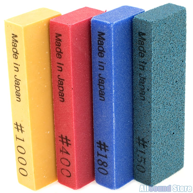 Set of 4 Fret Polishing & Sanding Rubbers 150, 180, 400, 1000 Reverb