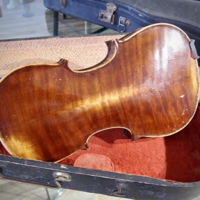 Vintage German 1/2 Size Violin & Coffin Case 1930s Brown Varnished High Quality Small Violin image 1