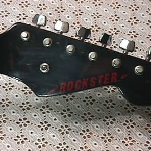 Vintage Rockster Solid Body Electric Guitar with Spiderman? Kick Axx on it's Front as-is image 3