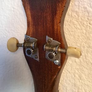Vintage 100 year old banjo neck mounted on a mini telecaster body Tenor guitar 2018 Black image 6