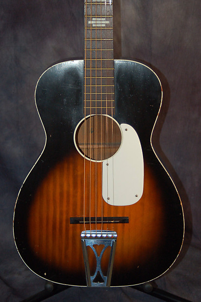 Holiday Stella Parlor Guitar 1960's Faux Tiger Stripe