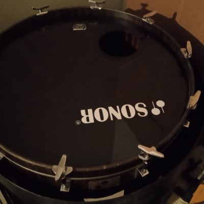 24x18 Sonor Signature bass drum in Ebony Makassar image 3