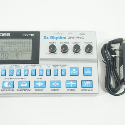 BOSS DR-110 Dr. Rhythm Graphic Analog Drum Machine w/ 100-240V PSU