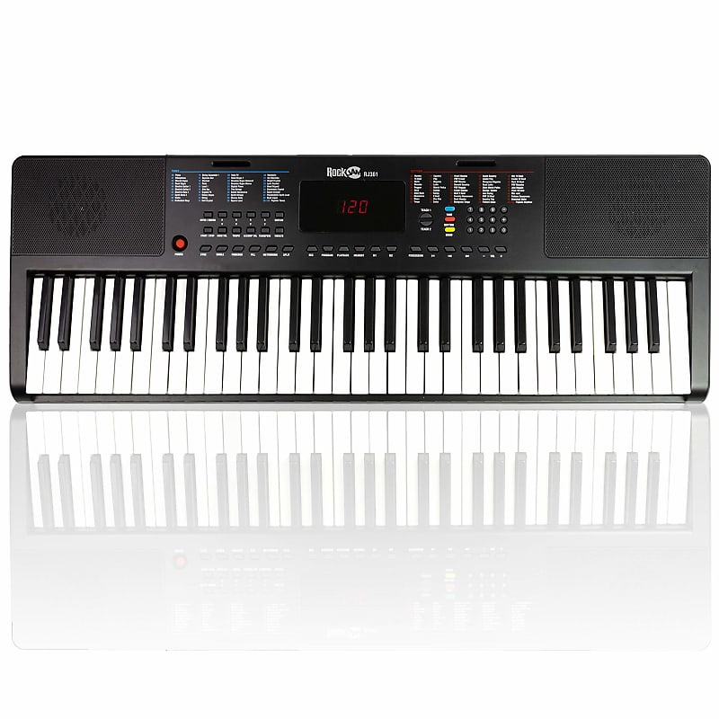  RockJam Compact 61 Key Keyboard with Sheet Music Stand, Power  Supply, Piano Note Stickers & Simply Piano Lessons : Everything Else