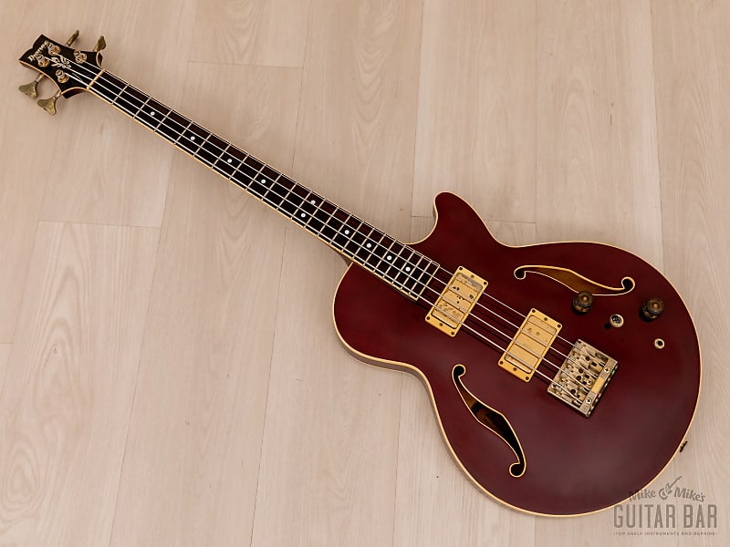 1988 Ibanez AB200 Artstar Vintage Semi-Hollow Bass Wine Red