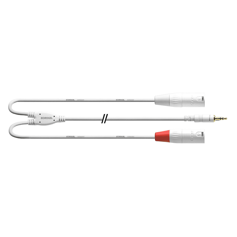 Cordial CFY 3 WMM-SNOW Y-Audio Cable XLR male 3m Rean - Insert Cable  			