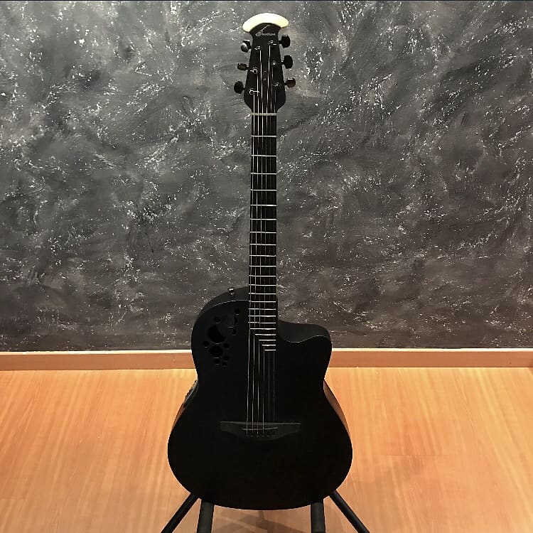 Ovation Elite 1868T Black Matte Acoustic Guitar image 1