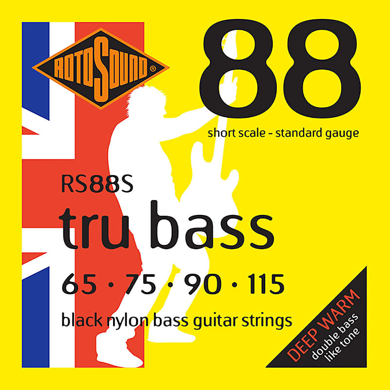 RS88S Tru Bass 88 Black Nylon Flatwound Short 65/115 Rotosound image 1