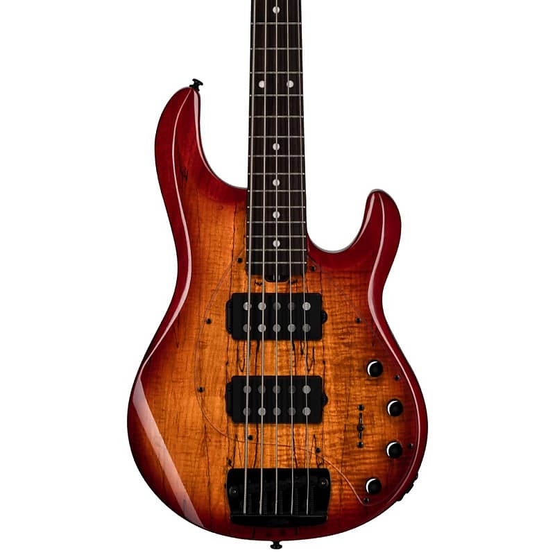 Sterling by Music Man StingRay 5 Ray35 HH 5-String Bass, Spalted Maple,  Blood Orange Burst, Roasted Maple Neck (New for 2024) | Reverb