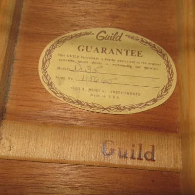 1975 Guild D-35 Natural Flattop Acoustic w/ Case image 7