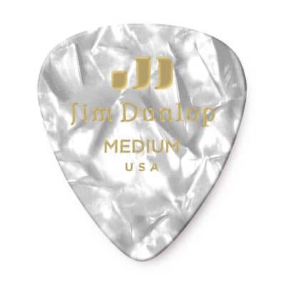 Dunlop 483P04MD Medium White Pearloid Picks -- 12 Pack image 2