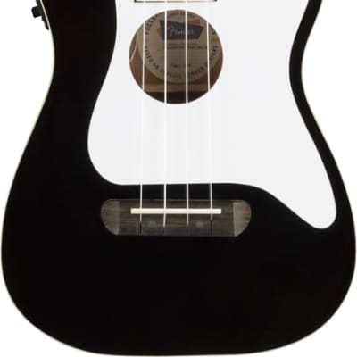 Fender Fullerton Stratocaster Concert Ukulele Black image 1