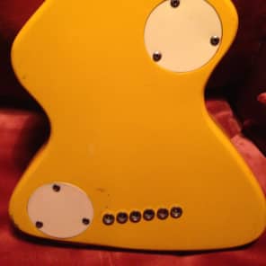 Vintage 1980's Rare Hondo Chiquita Yellow Travel Guitar image 6