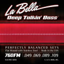 La Bella 760FM Deep Talkin' Bass Flatwound Bass Guitar Strings - .049-.109 Medium