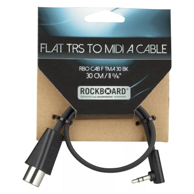 RockBoard RBO CAB F TMA 30 BK Flat TRS to MIDI Cable, TRS-MIDI Type B - 30 cm / 11 13/16