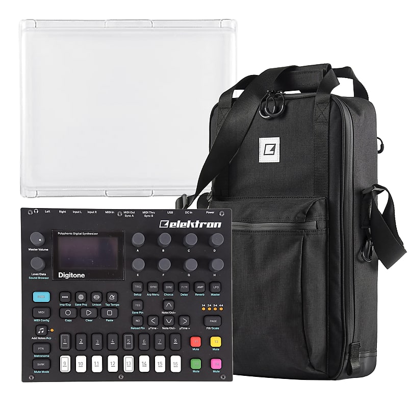 Elektron Digitone 8-Voice Digital Synthesizer, ECC-7 Carry Bag, and PL-2s Protective Lid Essentials Bundle image 1