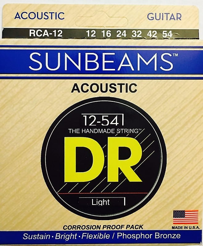 DR RCA-12 Sunbeam Acoustic Guitar Strings Medium 12-54 gauge image 1