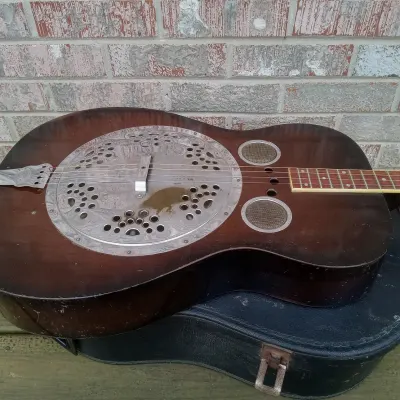 Vintage 1932 Dobro Roundneck Model 50 Tenor Wood Body Resonator Acoustic Guitar w/ Case! Recent Neck Set, Fret Dress! image 3