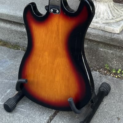 1960s MIJ Rexina Kawai Teisco Short Scale Electric Bass Guitar~Tri Tone Brown Sunburst~Lots of Mojo!~VIDEO! image 5