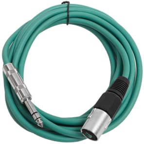 Seismic Audio SATRXL-M10GREEN XLR Male to 1/4" TRS Male Patch Cable - 10'