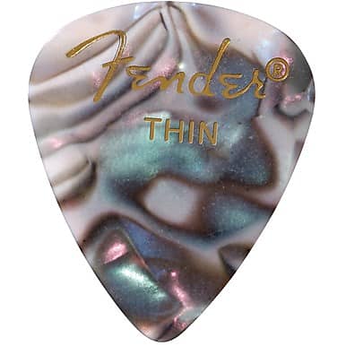 Genuine Fender 351 Premium Picks Abalone Moto Thin 12-pack 098-0351-757 image 1