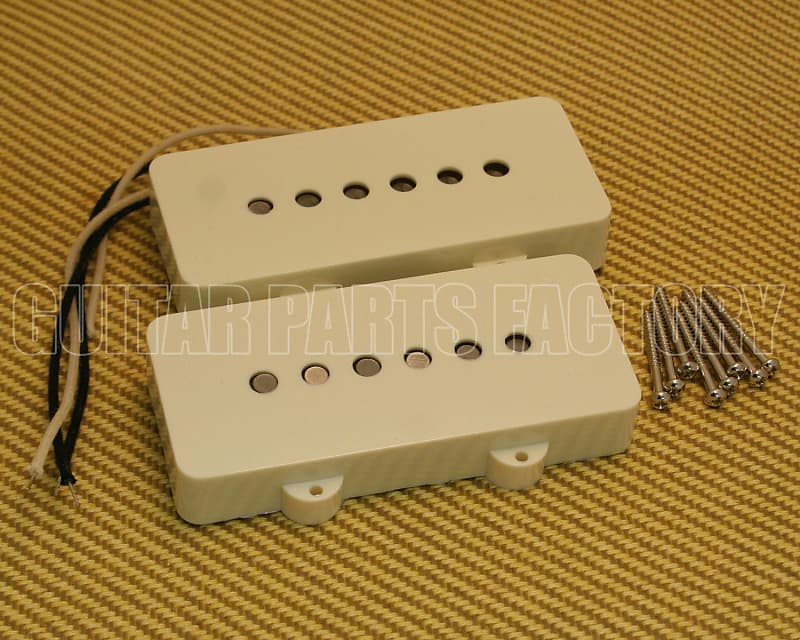 099-2239-000 Fender '65 American Jazzmaster Guitar Pickup Set  Aged White Covers image 1