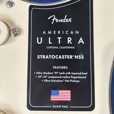 Fender American Ultra Stratocaster HSS Rosewood USA Made Cobra Blue #US22072892 8lbs 2.8 oz image 15
