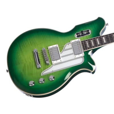Airline Guitars MAP FM Greenburst Flame - Upgraded Vintage Reissue Electric Guitar - NEW! image 3