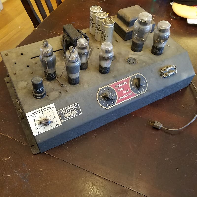 Seeberg 830-1Z Vintage Mono 2A3 Tube Amp Head Dual Tone Compensator 1930s - Wrinkled Black Paint image 1