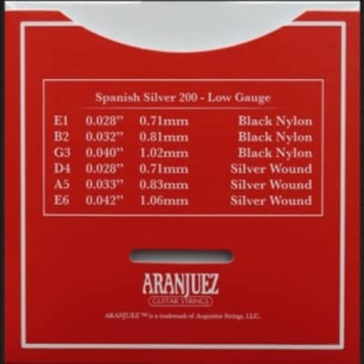 Aranjuez Classical Guitar Strings Spanish Silver Set 200 Low Gauge image 2
