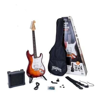 Guitare Électrique LA Gaucher + Pack Ampli 10 W, Rose