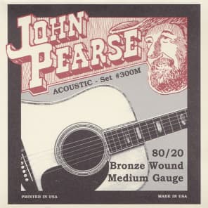 John Pearse Strings Acoustic Strings 80/20 Bronze Medium 13-56