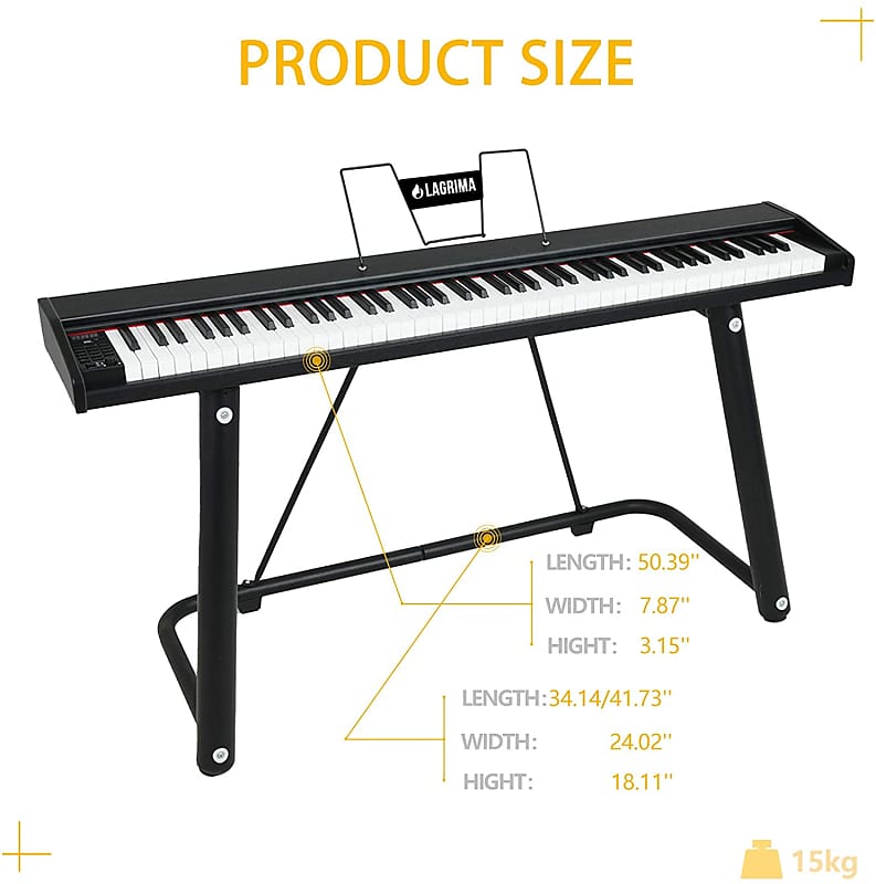 Artesia Performer 88-Key Digital Piano with Sustain Pedal, Power Supply and  2 Months of FREE Online Piano Lessons with TakeLessons 