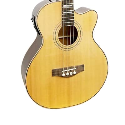 Glen Burton GAB474J-NT Solid Spruce Top Mahogany Neck Deluxe Acoustic Electric 4-String Bass Guitar for sale