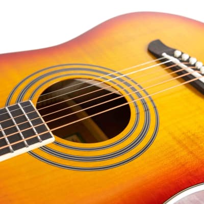 Oscar Schmidt OG5 3/4-Size Kids Acoustic Guitar - Flame Yellow Sunburst w/ Gig Bag image 7