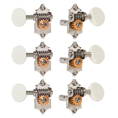 Waverly Guitar Tuners with Vintage Oval Knobs for Slotted Pegheads, Nickel,  3L/3R