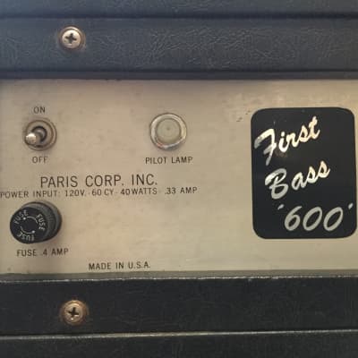 Paris  First Bass 600 Bass Amp image 5