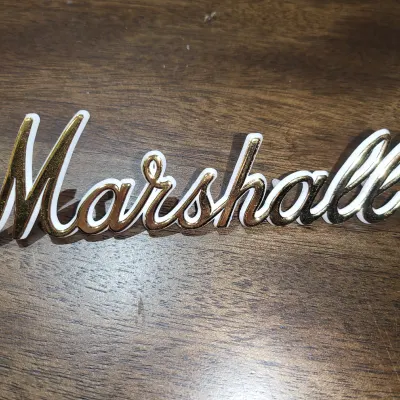 Marshall Logo 7 Inch Plus 100 Badge 70s Style 2020 Gold/White image 5