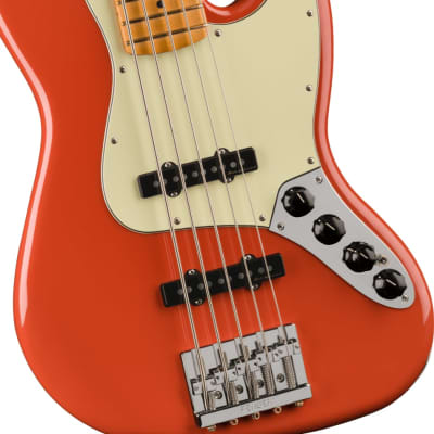 Fender Player Plus Jazz Electric Bass V Maple Fingerboard, Fiesta Red image 3