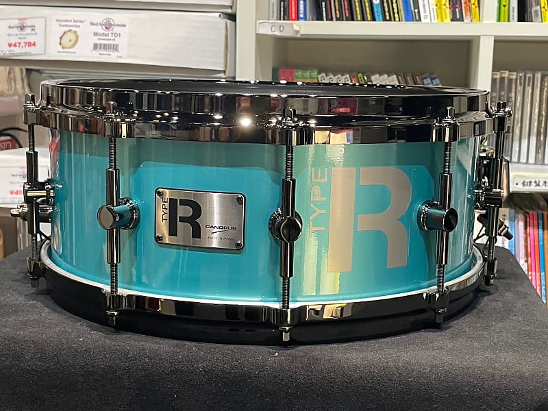 Canopus MTR-1455DH/BN Turquoise Metallic Type R Series Snare Drum 14