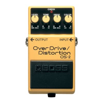 Boss OS-2 Battery and Adapter Powered Flexible Overdrive Distortion Pedal with Level, Tone, Drive, and Color Controls for sale